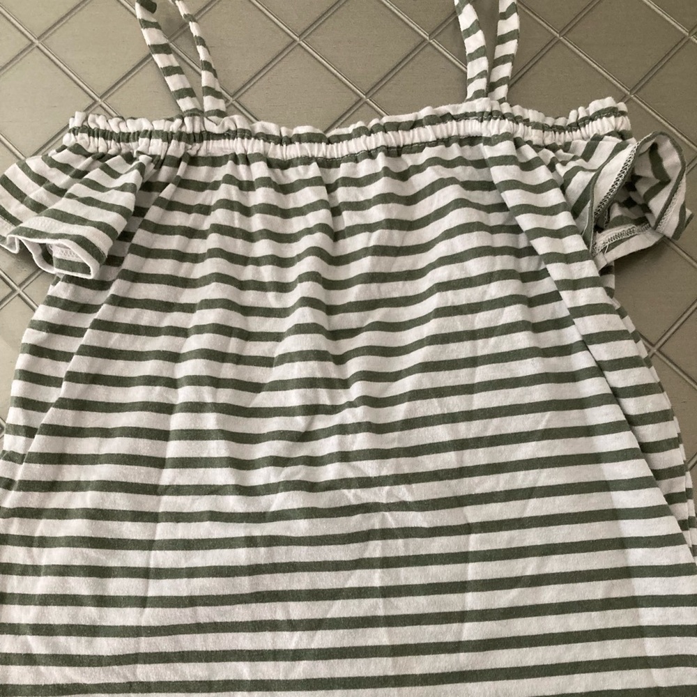 Green and white children shirt